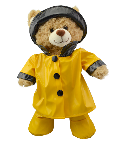 Yellow Rain Jacket with Hat and Booties